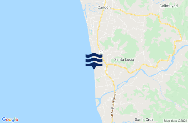 Mappa delle maree di Santa Lucia, Philippines