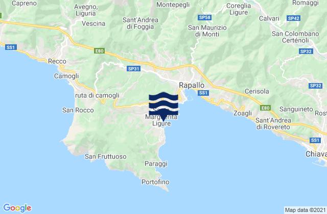 Mappa delle maree di Santa Margherita Ligure, Italy