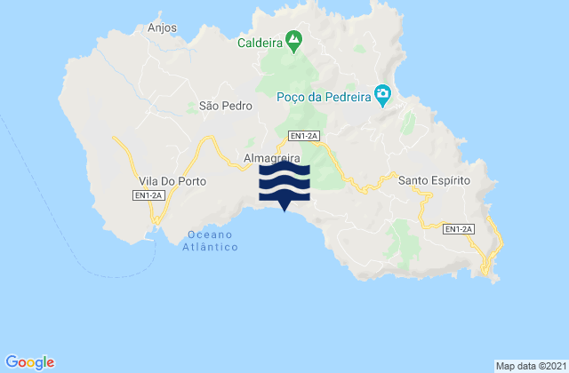 Mappa delle maree di Santa Maria - Praia Formosa, Portugal