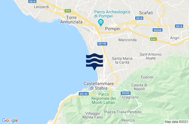 Mappa delle maree di Santa Maria La Carità, Italy