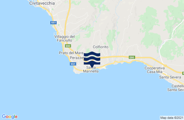 Mappa delle maree di Santa Marinella, Italy