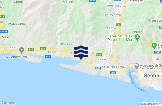 Mappa delle maree di Santa Marta, Italy