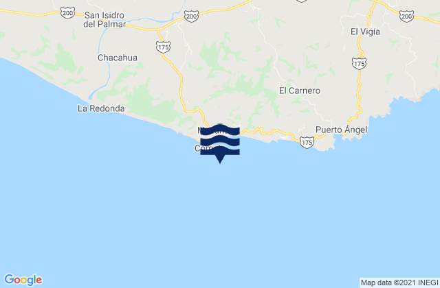Mappa delle maree di Santa María Tonameca, Mexico