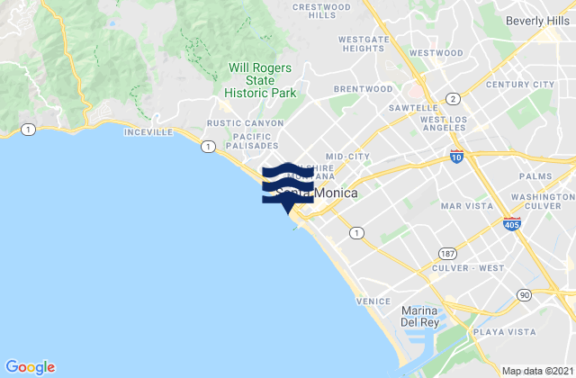 Mappa delle maree di Santa Monica State Beach, United States
