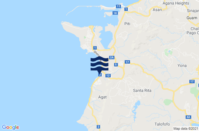 Mappa delle maree di Santa Rita Municipality, Guam