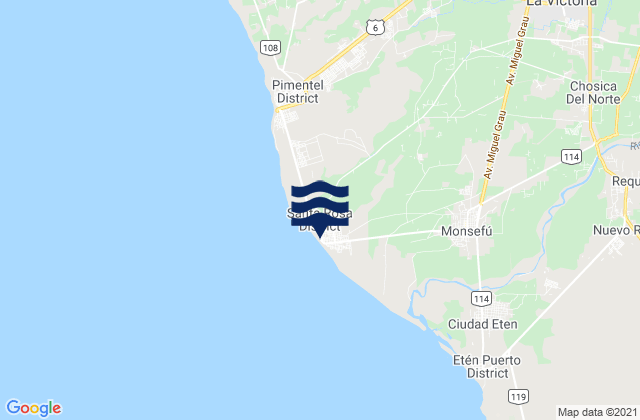 Mappa delle maree di Santa Rosa, Peru