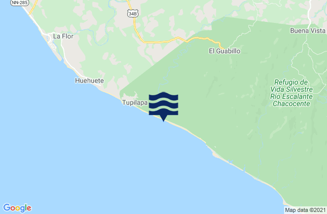 Mappa delle maree di Santa Teresa, Nicaragua