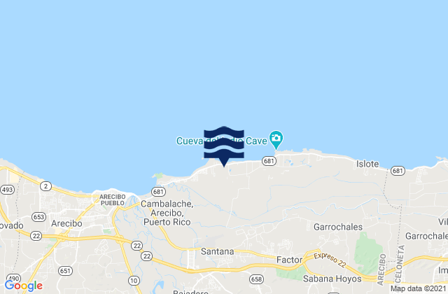 Mappa delle maree di Santana Barrio, Puerto Rico