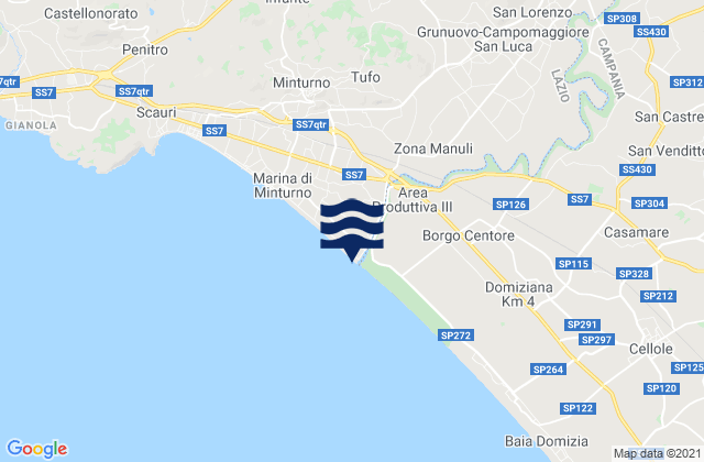 Mappa delle maree di Santi Cosma e Damiano, Italy
