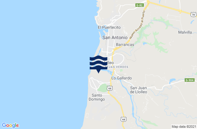 Mappa delle maree di Santo Domingo, Chile