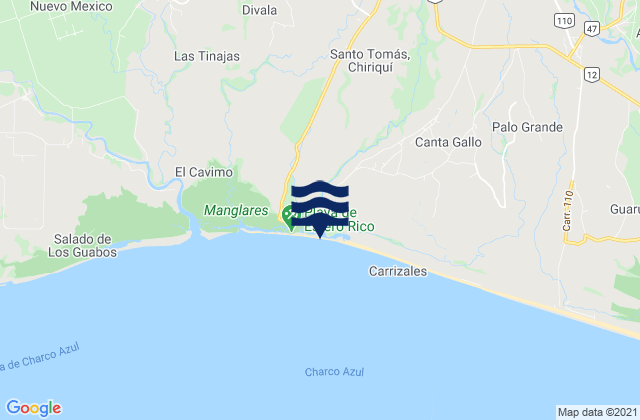 Mappa delle maree di Santo Tomás, Panama