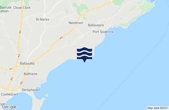 Mappa delle maree di Santon, Isle of Man