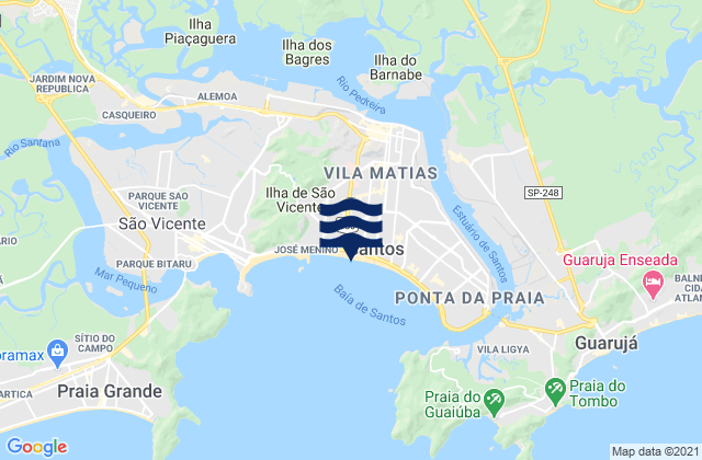 Mappa delle maree di Santos, Brazil