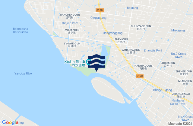 Mappa delle maree di Sanxing, China