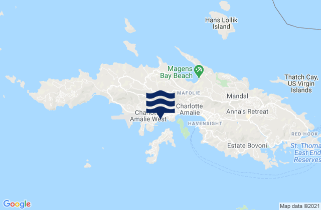 Mappa delle maree di Sapphire Beach, U.S. Virgin Islands