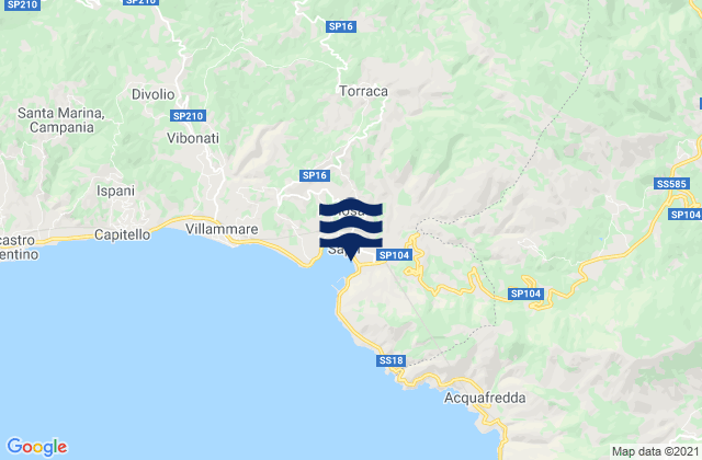 Mappa delle maree di Sapri, Italy
