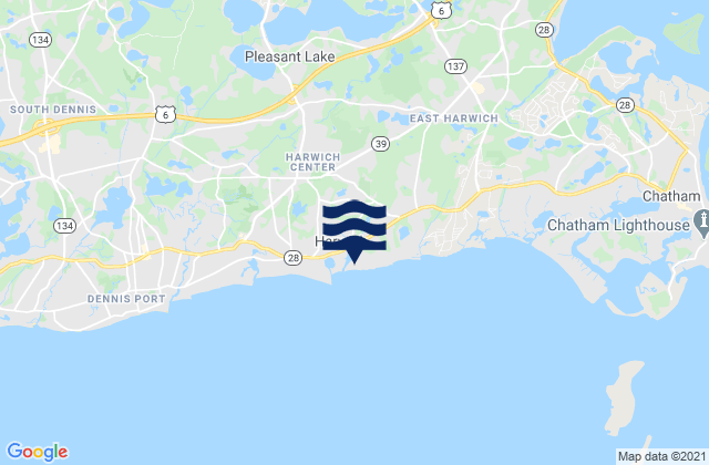 Mappa delle maree di Saquatucket Harbor, United States