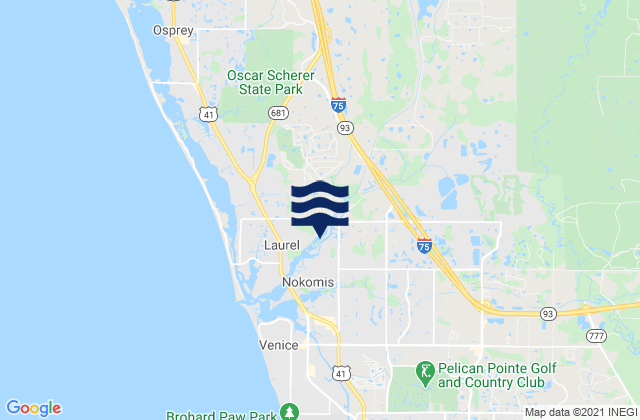 Mappa delle maree di Sarasota County, United States