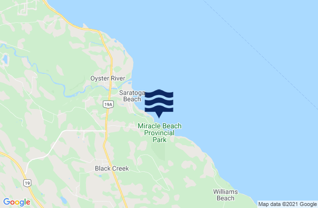 Mappa delle maree di Saratoga Beach, Canada