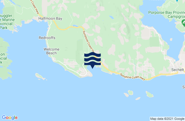 Mappa delle maree di Sargeant Bay, Canada