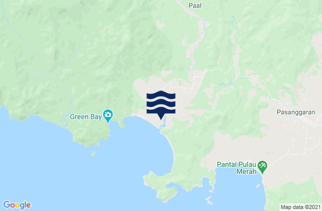 Mappa delle maree di Sarongan, Indonesia