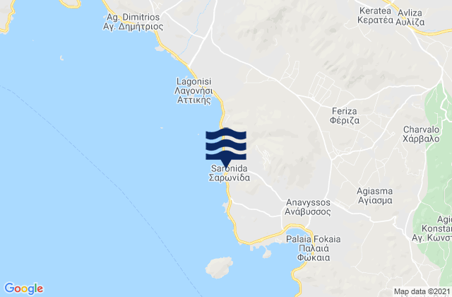 Mappa delle maree di Saronída, Greece