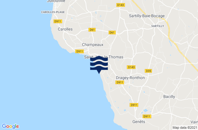 Mappa delle maree di Sartilly, France