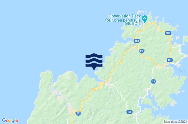 Mappa delle maree di Sasuna Ko, Japan