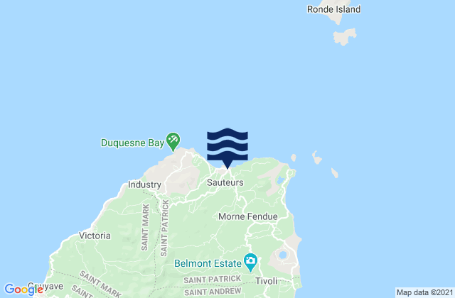 Mappa delle maree di Sauteurs, Grenada