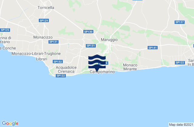 Mappa delle maree di Sava, Italy