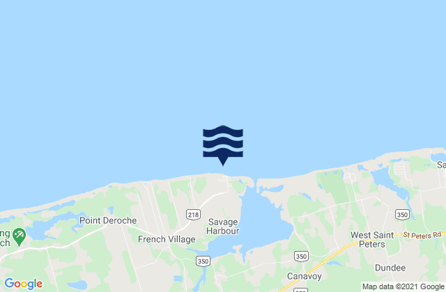 Mappa delle maree di Savage Harbour, Canada