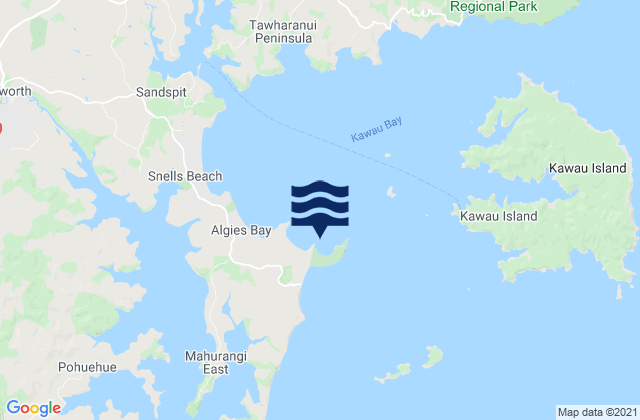 Mappa delle maree di Scandretts Bay, New Zealand