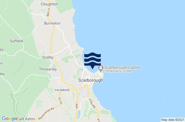 Mappa delle maree di Scarborough - North Bay, United Kingdom