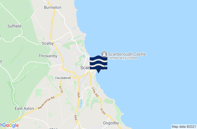 Mappa delle maree di Scarborough - South Bay, United Kingdom
