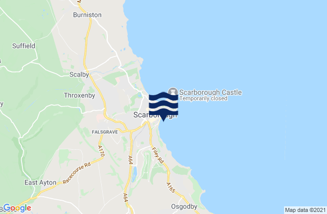 Mappa delle maree di Scarborough, United Kingdom