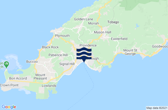 Mappa delle maree di Scarborough, Trinidad and Tobago