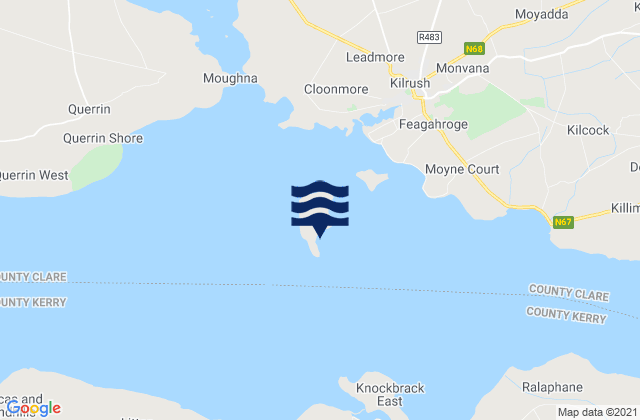 Mappa delle maree di Scattery Island, Ireland