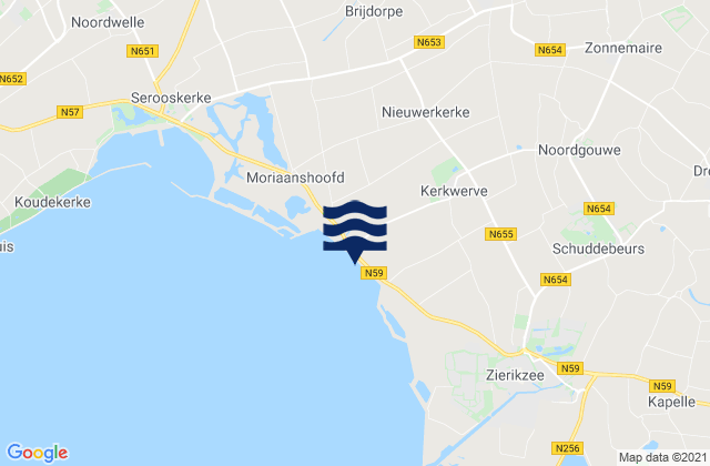 Mappa delle maree di Schouwen-Duiveland, Netherlands