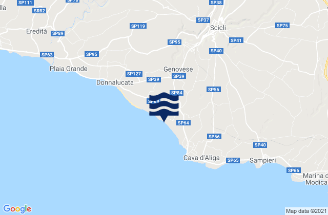 Mappa delle maree di Scicli, Italy