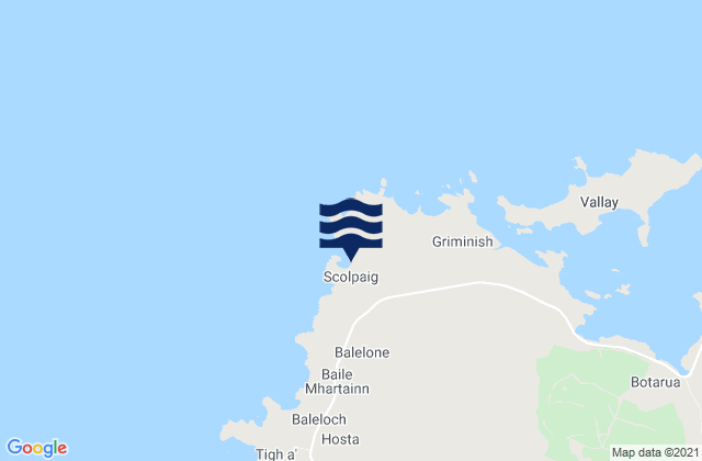 Mappa delle maree di Scolpaig, United Kingdom