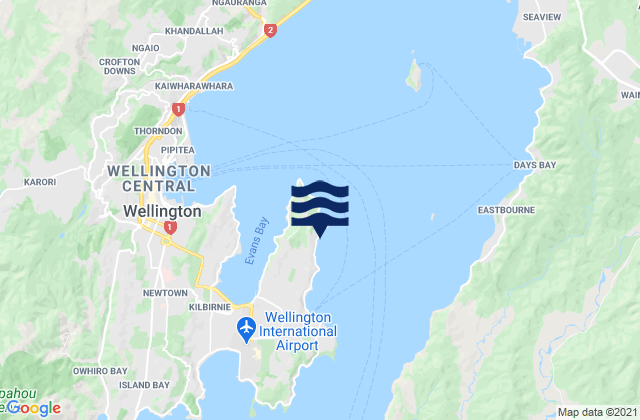 Mappa delle maree di Scorching Bay, New Zealand