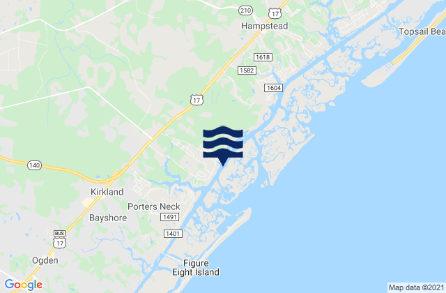 Mappa delle maree di Scotts Hill Marina, United States