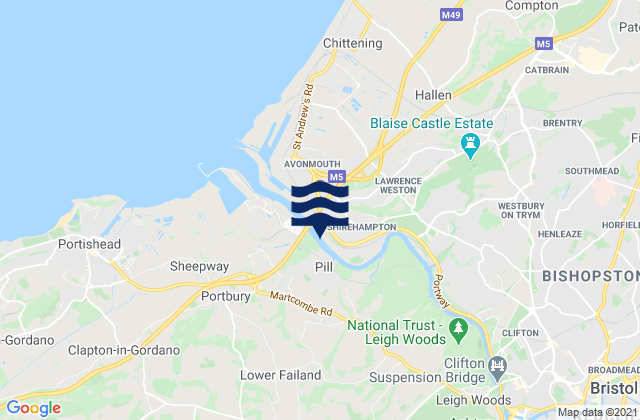 Mappa delle maree di Sea Mills, United Kingdom