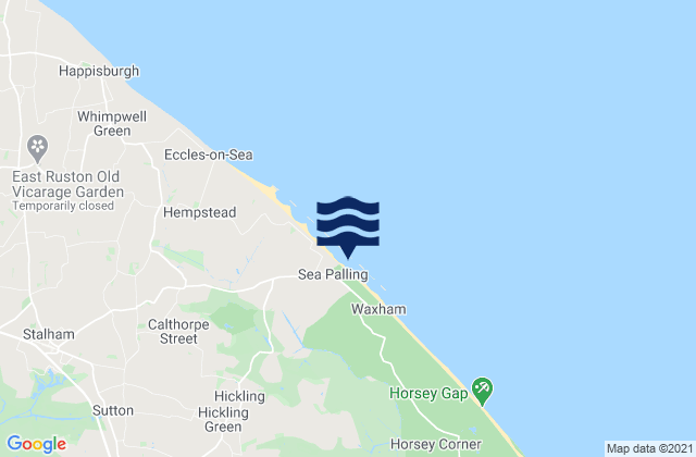Mappa delle maree di Sea Palling Beach, United Kingdom