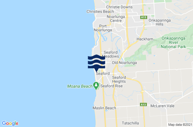 Mappa delle maree di Seaford, Australia