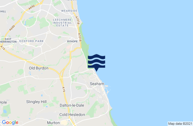 Mappa delle maree di Seaham Beach, United Kingdom