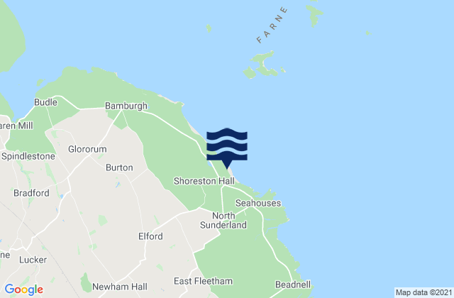 Mappa delle maree di Seahouses North Beach, United Kingdom