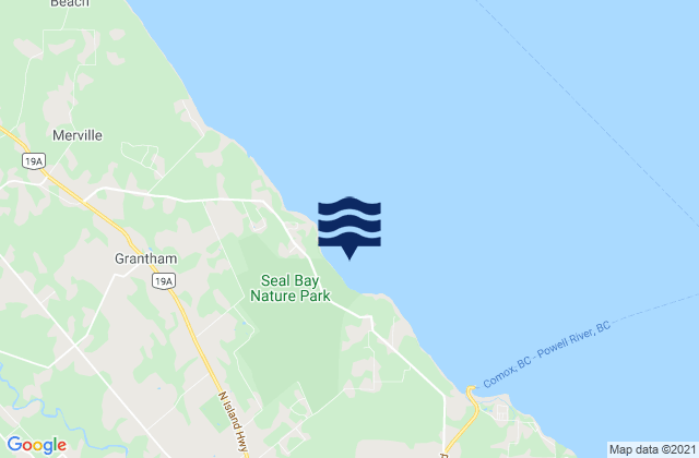 Mappa delle maree di Seal Bay, Canada
