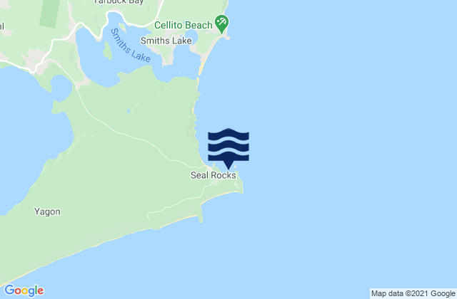 Mappa delle maree di Seal Rocks Bay, Australia