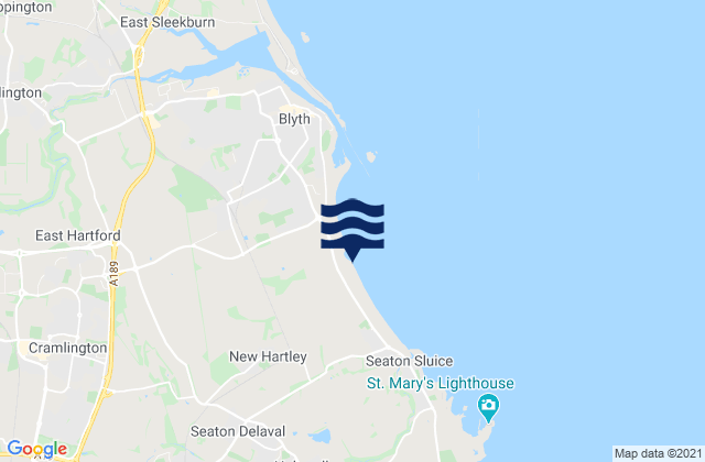 Mappa delle maree di Seaton Delaval, United Kingdom